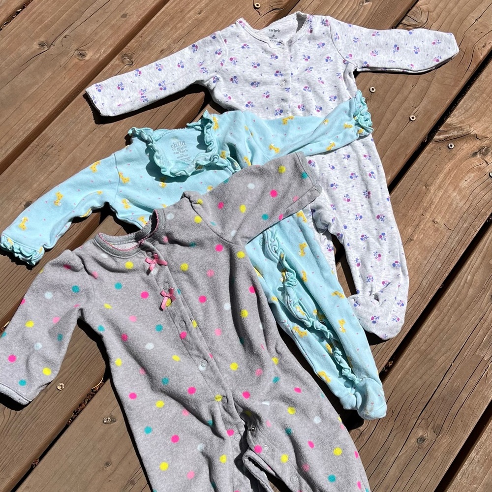 3 piece sleeper onesies various styles